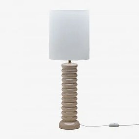 Candeeiro De Mesa Boreto 75 Cm Em Cerâmica E Linho Crema - Sklum
