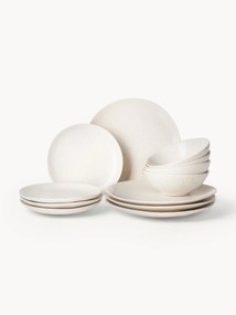 Conjunto de loiça artesanal Nordic Vanilla, 4 pessoas, 12 uni.