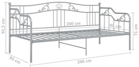 Sofá-cama 90x200 cm metal cinzento