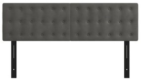 Cabeceira de cama 2 pcs veludo 72x5x78/88 cm cinzento-escuro