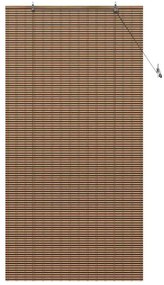 Persiana de Janela com cortinas Manual Castanho 110 x 220 cm Bambu