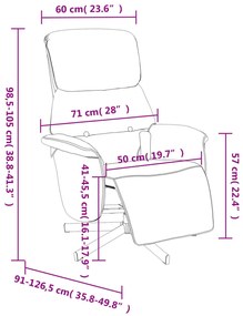 Cadeira massagens reclin. c/ apoio pés tecido cinza-acastanhado
