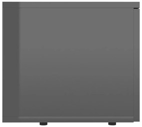 Móvel de TV 80x34x30 cm contraplacado cinzento brilhante