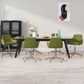 vidaXL Cadeiras de jantar giratórias 6 pcs veludo verde-claro
