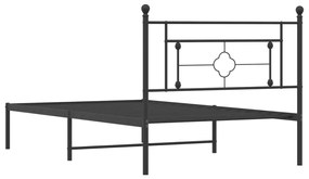 Estrutura de cama com cabeceira 107x203 cm metal preto