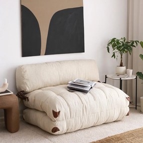 Sofá-Cama 2 Lugares Fold – Creme – 120x79 cm