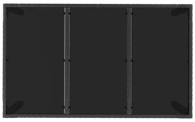 5 pcs conjunto de jantar p/ jardim c/ almofadões vime PE preto