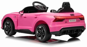 Carro elétrico para crianças Audi RS E-tron GT 12V, controlo remoto, USB / AUX, Bluetooth, bateria de lítio, luzes LED licença ORIGINAL Rosa