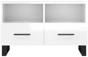 Móvel de TV 80x36x50 cm derivados de madeira branco brilhante