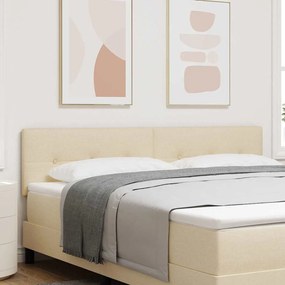 vidaXL Cabeceira LED com luzes de tira LED Creme 180 cm Poliéster