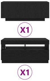 Aparador de TV vidaXL com Luzes LED em Madeira de Carvalho 180x35x40 c