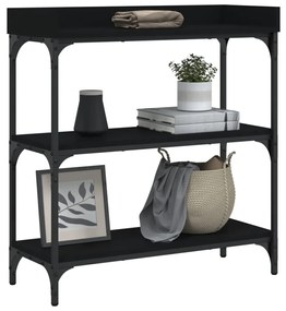 Mesa consola c/ prateleiras 75x30x80 cm preto