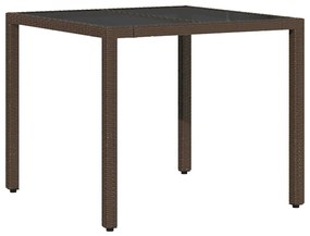 Conjunto de Jantar para Jardim 5 pcs Castanho 90 x 90 x 75 cm