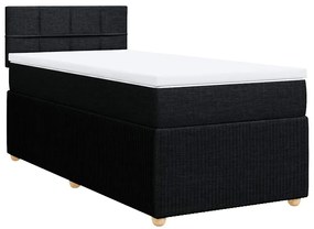 Cama com molas/colchão 80x200 cm tecido preto