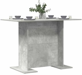 Mesa de jantar vidaXL Cinza Concreto 110x60x75 cm Madeira engenheirada