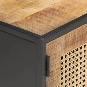 Móvel de TV 120x30x40cm mangueira áspera maciça e palha natural