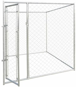 vidaXL Canis para Cães Prateado 192 x 192 x 195 cm Aço galvanizado