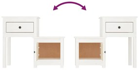 Mesas de cabeceira 2 pcs 79,5x38x65,5 cm pinho maciço branco