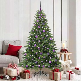 vidaXL Árvore de Natal Artificial com 300 LEDs Verde 180 cm PE e PVC