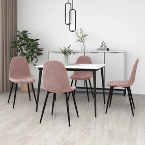 vidaXL Cadeiras de jantar 4 pcs veludo rosa