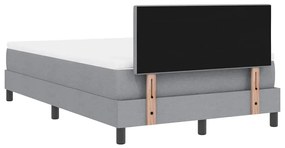 Cama Box com Colchão &amp; LED Cinza Claro 120x190 cm Tecido