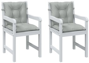 vidaXL Almofadões lombares cadeiras 2pcs mesclado tecido cinza-claro