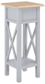 Mesa lateral 27x27x65,5 cm madeira cinzento