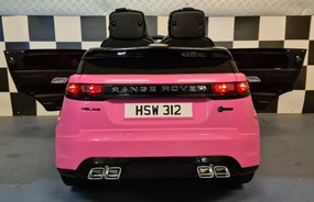 Carro Infantil Mercedes Range Rover Velar 12V, Pneus	Borracha, Assento de couro Rosa