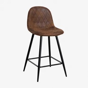 Banqueta Alta Glamm Em Couro Sintético Café Diamond & ↑65 Cm & Preto - Sklum