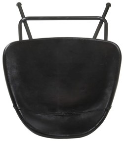 Bancos de bar 2 pcs couro genuíno preto