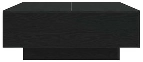 Mesa de Centro vidaXL com Luzes LED Carvalho Preto 80x80x31 cm