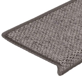 Tapetes escada adesivos aspeto sisal 30pcs 65x21x4 cinza e bege