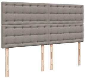 Cama com molas/colchão 200x200 cm tecido castanho-acinzentado