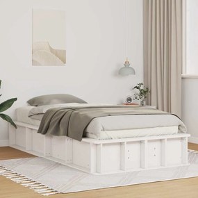 vidaXL Estrutura da Cama Branco 75 x 190 cm Madeira de Pinheiro Sólida