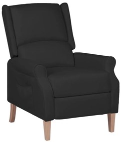 vidaXL Poltrona reclinável tecido preto