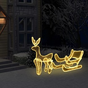 vidaXL Iluminação de Natal formato rena e trenó com rede 432 luzes LED