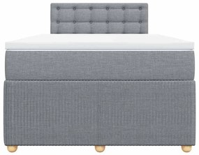 Cama com molas/colchão 120x200 cm tecido cinza-claro
