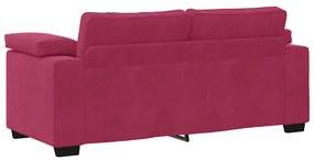 Sofá-luvas 140 cm veludo vermelho tinto