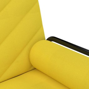 Sofá-cama com apoio de braços tecido amarelo-claro