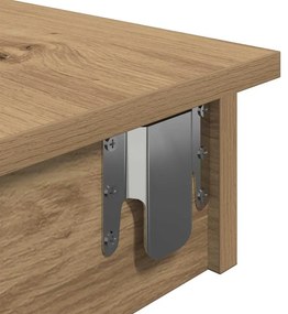 Mesa alta de parede carvalho artesanal 102x45x103,5 cm