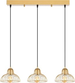 Candeeiro Suspenso Dopo – Ouro Brilhante – 70 x 20 x 114 cm