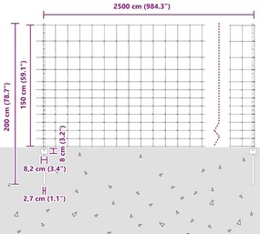 Postes de Cerca vidaXL 22 pcs U-Channel 150 cm Aço Galvanizado