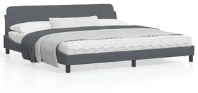 vidaXL Estrutura de cama sem colchão 200x200 cm veludo cinzento-escuro