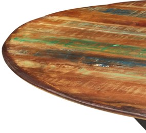 Mesa de jantar Ø110x78 cm madeira recuperada maciça e aço