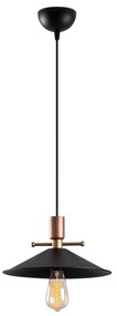 Candeeiro Suspenso Dodo – Preto e Cobre – 30 x 30 cm