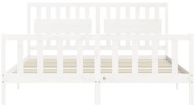 Estrutura cama Super King Size c/ cabeceira madeira branco