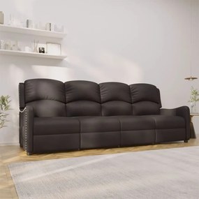 vidaXL Sofá reclinável 4 lugares couro artificial preto brilhante
