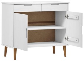 Armário Alto Eva em Pinho Maciço - Branco - Design Escandinavo