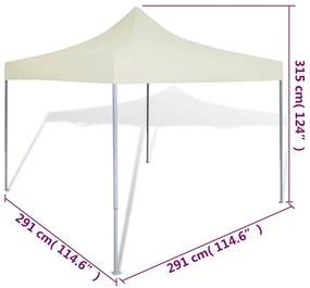 Tenda dobrável 3 x 3 m creme