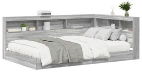 Cama com Estante Cinza Sonoma 120x200 cm Madeira Engenharia